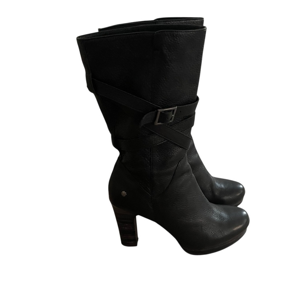 UGG Jardin Black Heeled Boots Timeless Elegance Size 10 - Picture 3 of 10